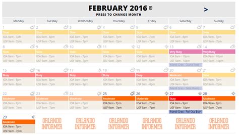 Orlando Informer Crowd Calendar